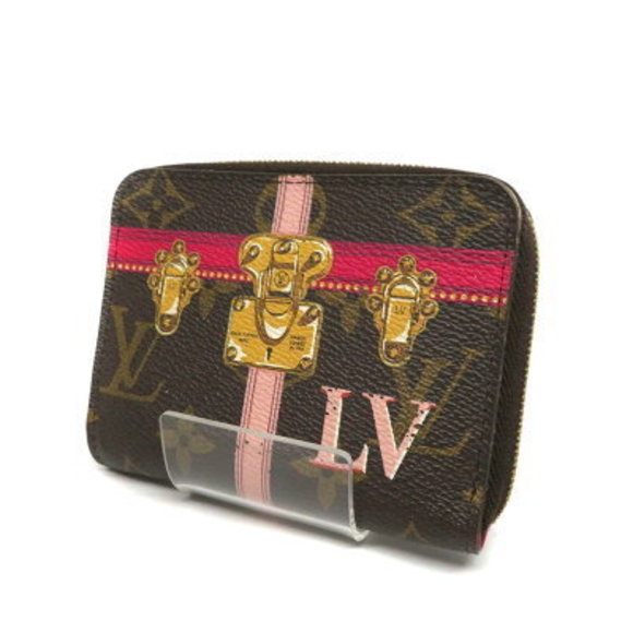 Louis Vuitton Zippy Coin Monogram Trunk Collection Pink Brown Wallet - Picture 1 of 6